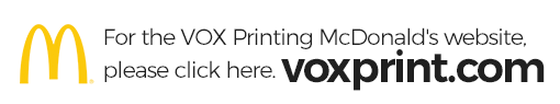 VOX Printing McDonald's Website | VOXPrint.com